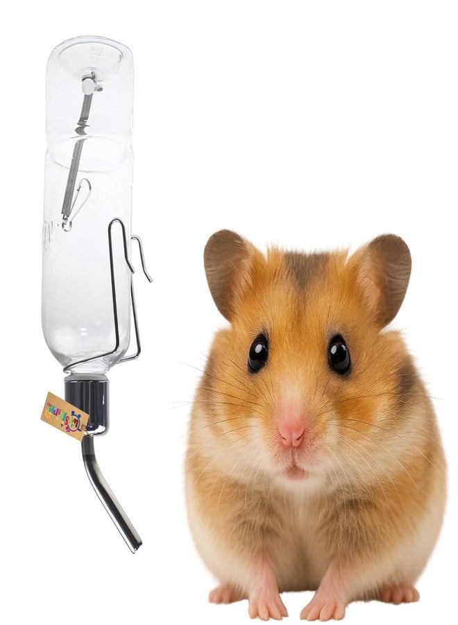 Western Era Hamster Transparent Water Bottle for Cage | Leak-Proof Dispenser | Drinking Feeder for Hamsters, Gerbils, Mice, Guinea Pigs, Rats, Ferrets & Small Animals | Cage Mounted (350ml) - Image 1